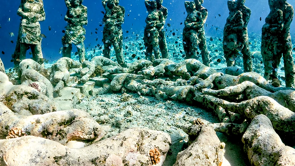 Patung bawah laut di perairan Gili Trawangan